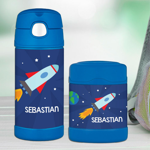 Rocket on the Sky Thermos Bottle