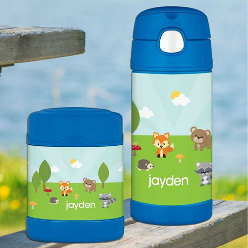 Cute Animals in the Forest Thermos Bottle