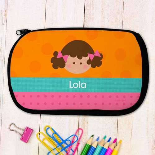 Just Like Me Girl Orange Pencil Case