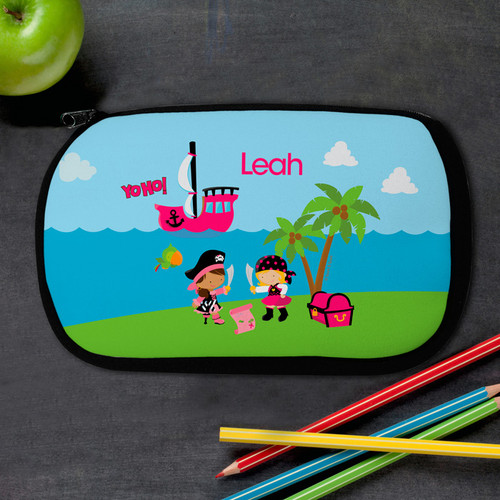 Yo Ho Pirate Girl Personalized Pencil Case For Kids