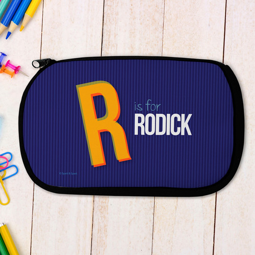 Double Initial Blue Pencil Case by Spark & Spark