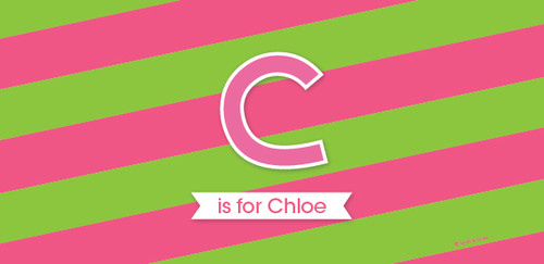 Double Initial Stripes Pink Thermos Bottle