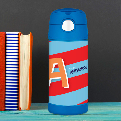 Brilliant Initial Red Thermos Bottle