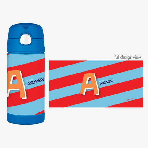 Brilliant Initial Red Thermos Bottle
