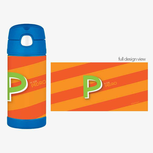 Brilliant Initial Orange Thermos Bottle
