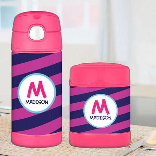 Fun Initials Magenta Thermos Bottle