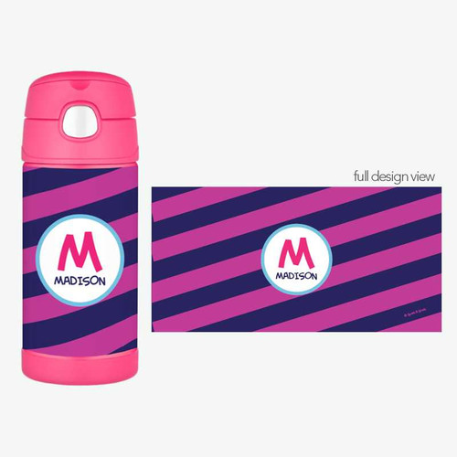 Fun Initials Magenta Thermos Bottle