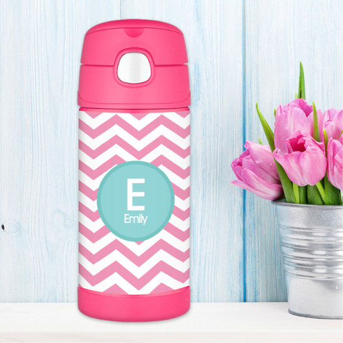 Chevron Pink And Aqua Thermos Bottle