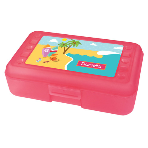 Fun at the Beach Personalized Pencil Box