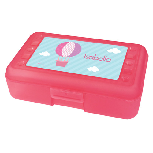 pink hot air balloon pencil box for kids