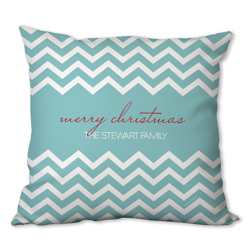 Fancy Zig Zags (Blue) Personalized Pillow