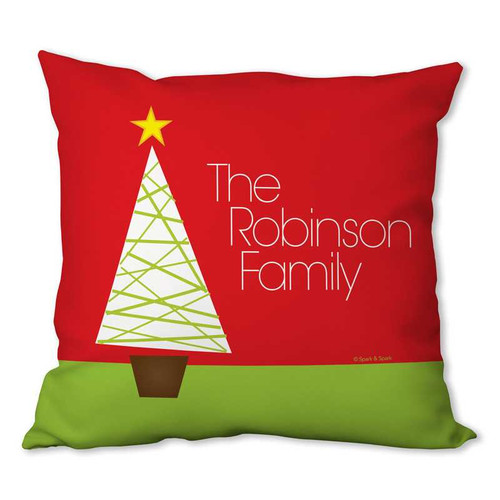 Modern Xmas Tree Personalized Pillow