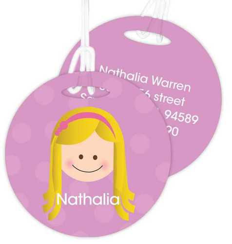 Just Like Me Girl Lavender Luggage Tags For Kids