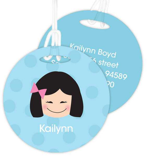 Just Like Me Girl Lite Blue Kids Bag Tags
