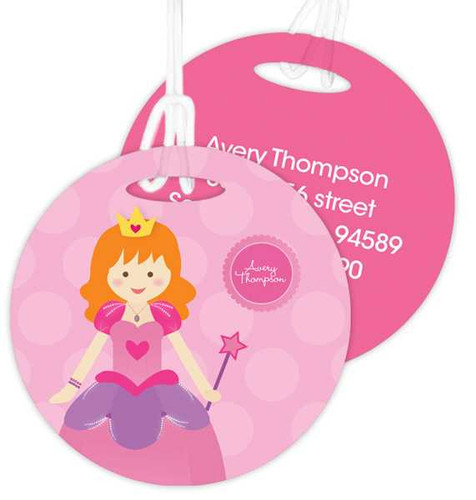 Cute Red Hair Princess Kids Luggage Tags