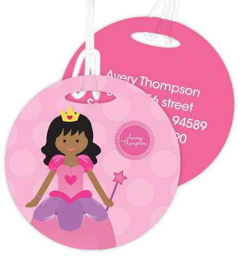Cute African American Princess Kids Luggage Tags