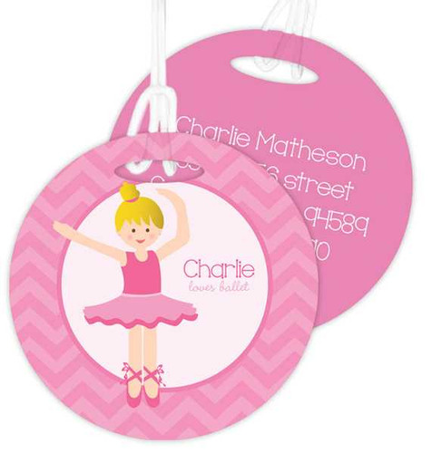 Sweet Blonde Ballerina Luggage Tags For Kids