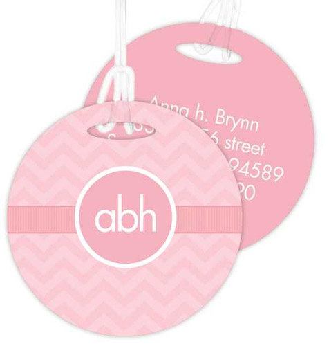 Initials On Chevron Kids Luggage Tags