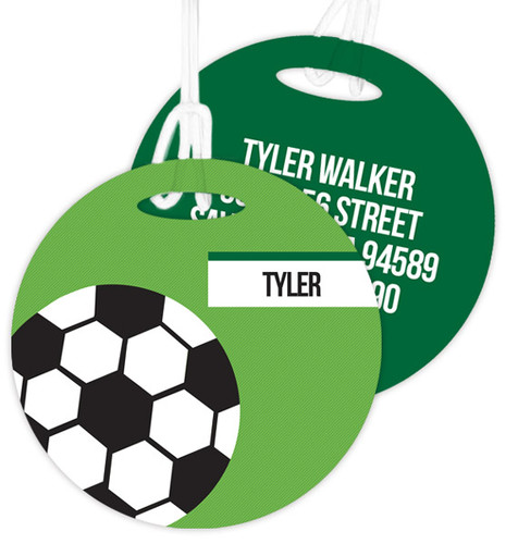 Soccer Fan Luggage Tags For Kids