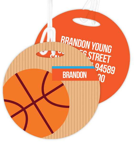 Basketball Fan Kids Bag Tags