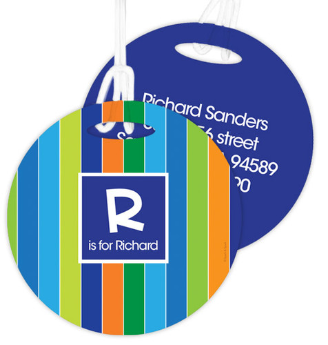 Bold Stripes Luggage Tags For Kids