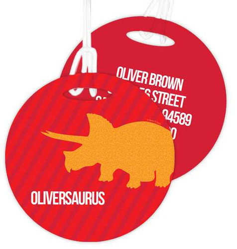 Dino And Me - Red Kids Bag Tags