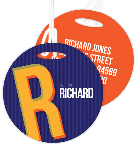 Double Initial - Blue Kids Luggage Tags