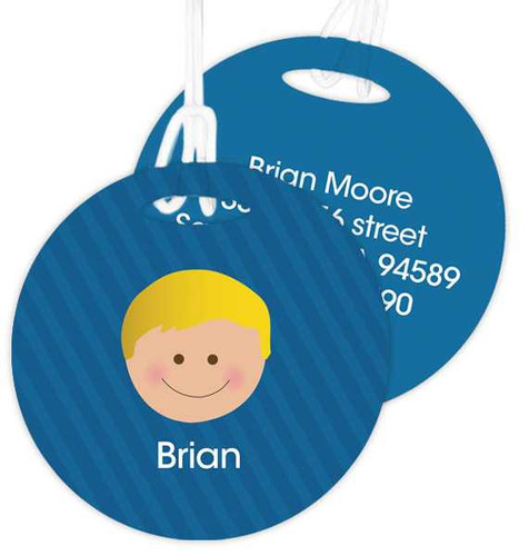 Just Like Me Boy - Blue Luggage Tags For Kids