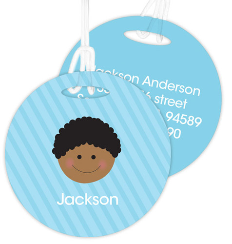 Just Like Me Boy - Lite Blue Kids Bag Tags