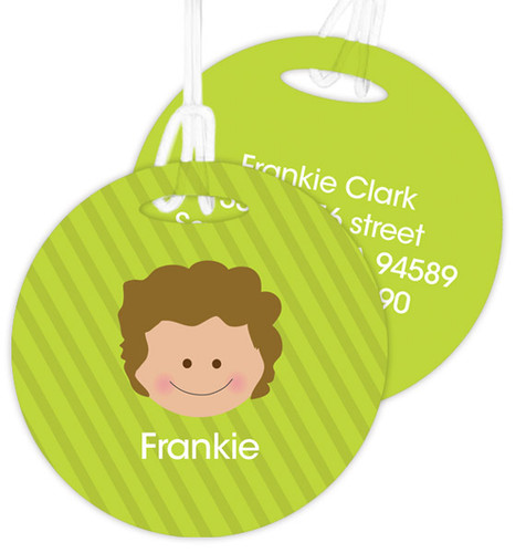 Just Like Me Boy - Green Kids Luggage Tags