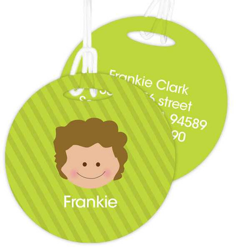 Just Like Me Boy - Green Kids Luggage Tags