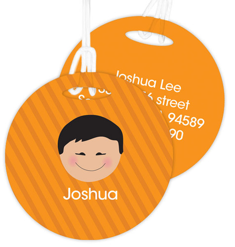 Just Like Me Boy - Orange Luggage Tags For Kids
