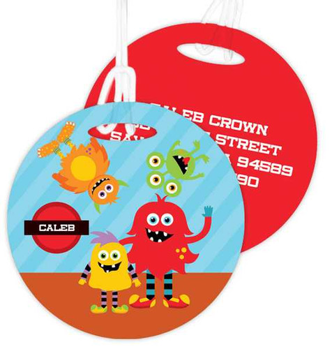 Monster Attack Kids Luggage Tags