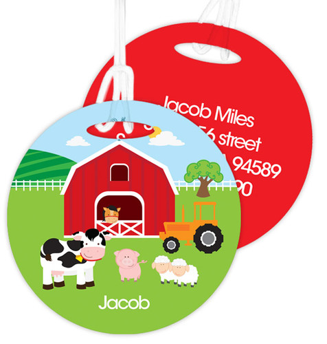 A Day In The Farm Luggage Tags For Kids