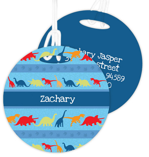Dinosaur Trails Kids Bag Tags