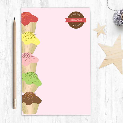 Gorgeous Large Personalized Notepads | Yummy Treats Circle