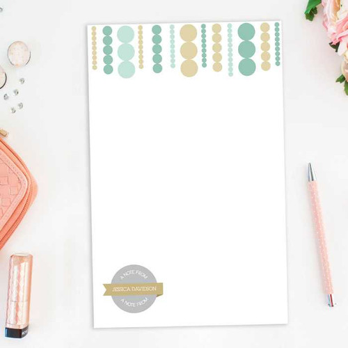 Luxe Circles Top Custom Notepad