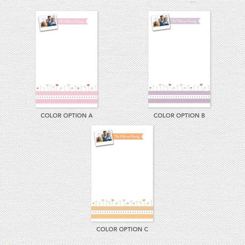 Ribbon and Flowers Photo Custom Notepad