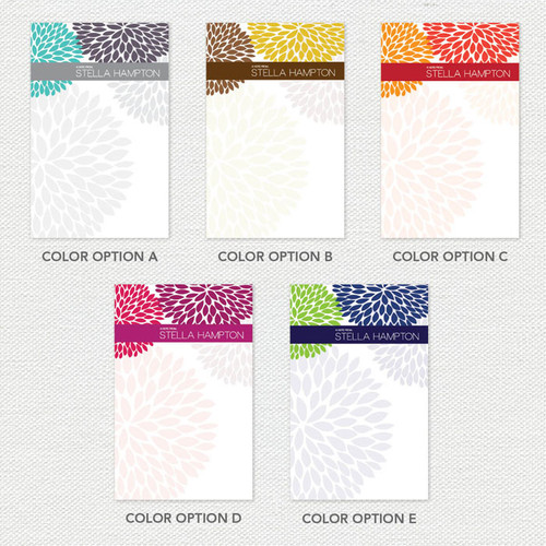 Bold Flowers Custom Notepad