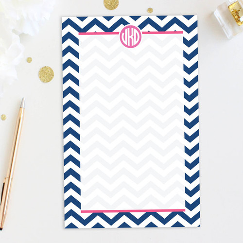 Chevron & Initials Custom Notepad