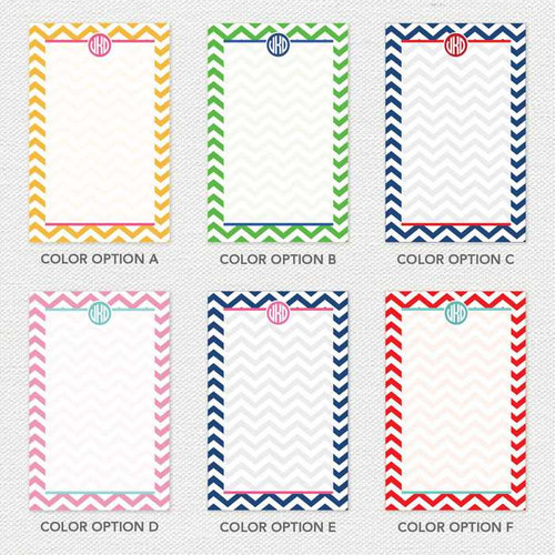 Chevron & Initials Custom Notepad
