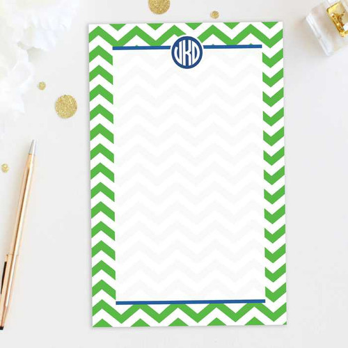 Chevron & Initials Custom Notepad