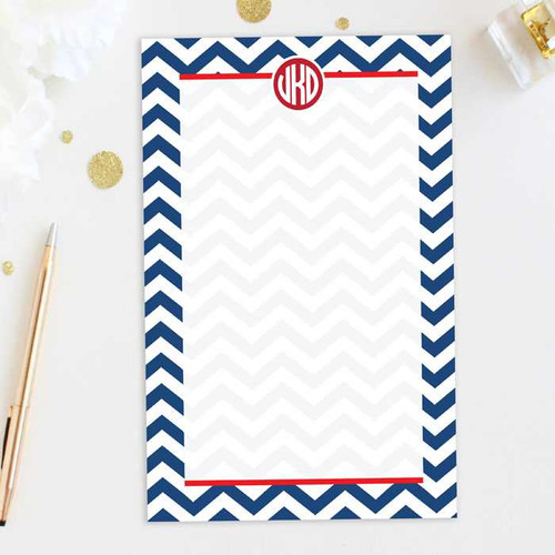 Chevron & Initials Custom Notepad