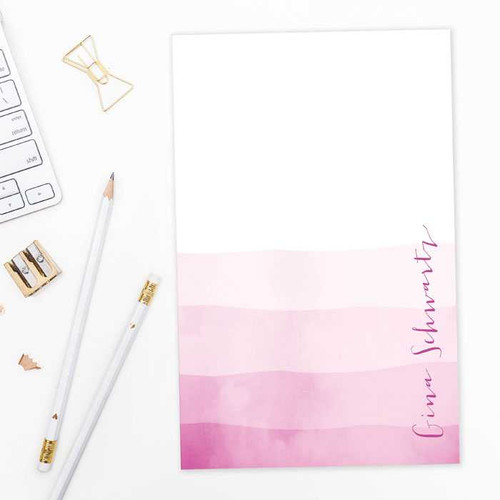 Original Custom Notepad With Name | Watercolor Waves