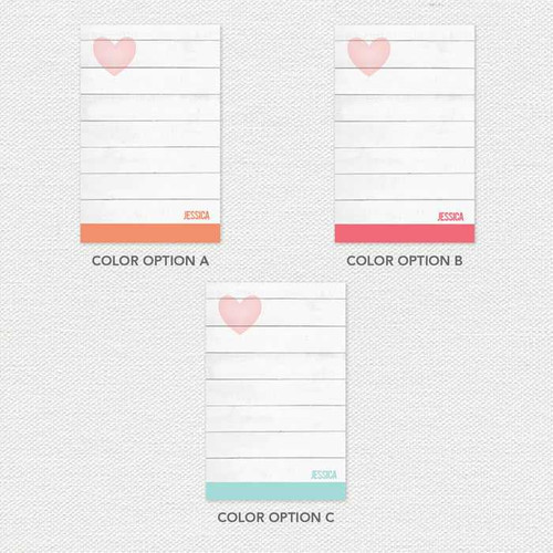 Rustic White Heart Custom Notepad