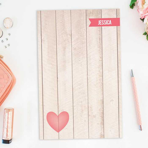 Rustic Heart Custom Notepad