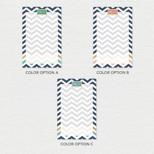 Blue Chevron Custom Notepad