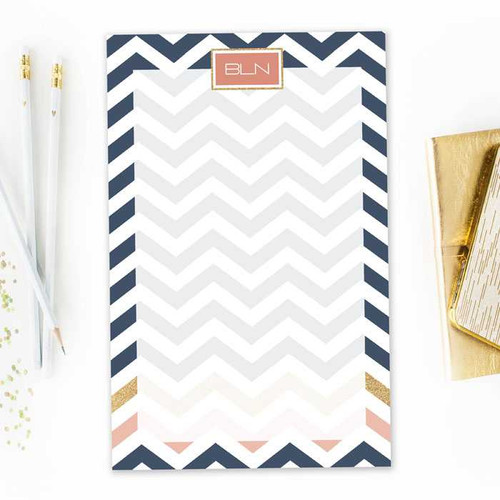 Blue Chevron Custom Notepad