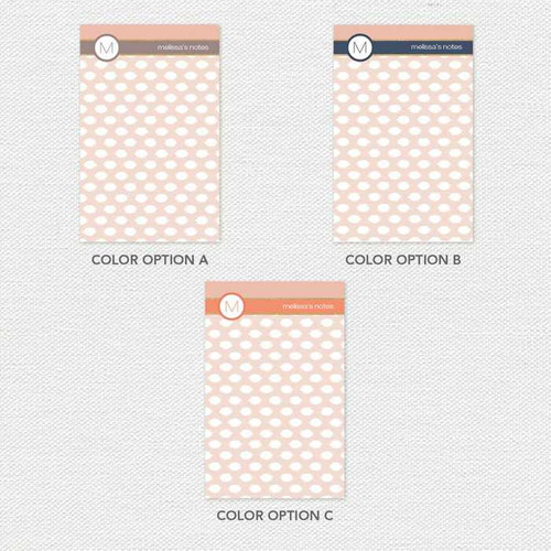 White Spots & Bar Custom Notepad