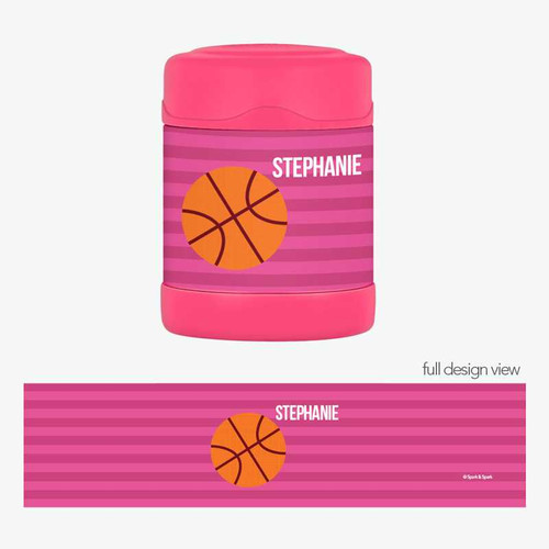 Basketball Fan Pink Thermos Food Jar